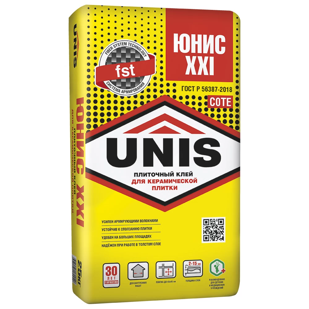 Клей для плитки и камня Unis XXI класс С0 ТE 25 кг