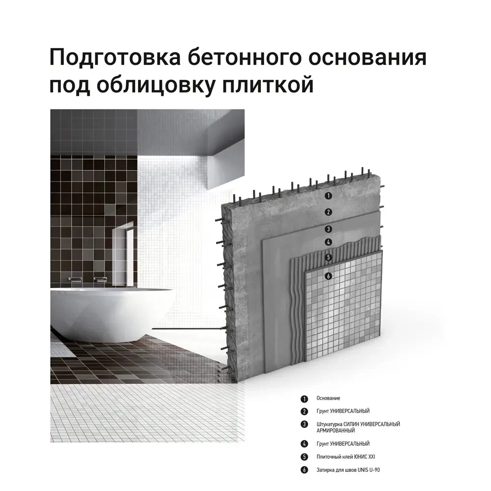 Клей для плитки и камня Unis XXI класс С0 ТE 25 кг